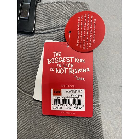 Spanx Jean-ish Ankle Cropped Shape Leggings Womens Size XS Petite Gray Slimming - Picture 4 of 9